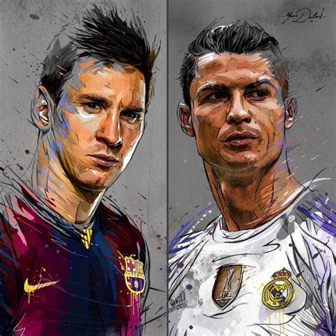 ronaldo and messi drawing easy